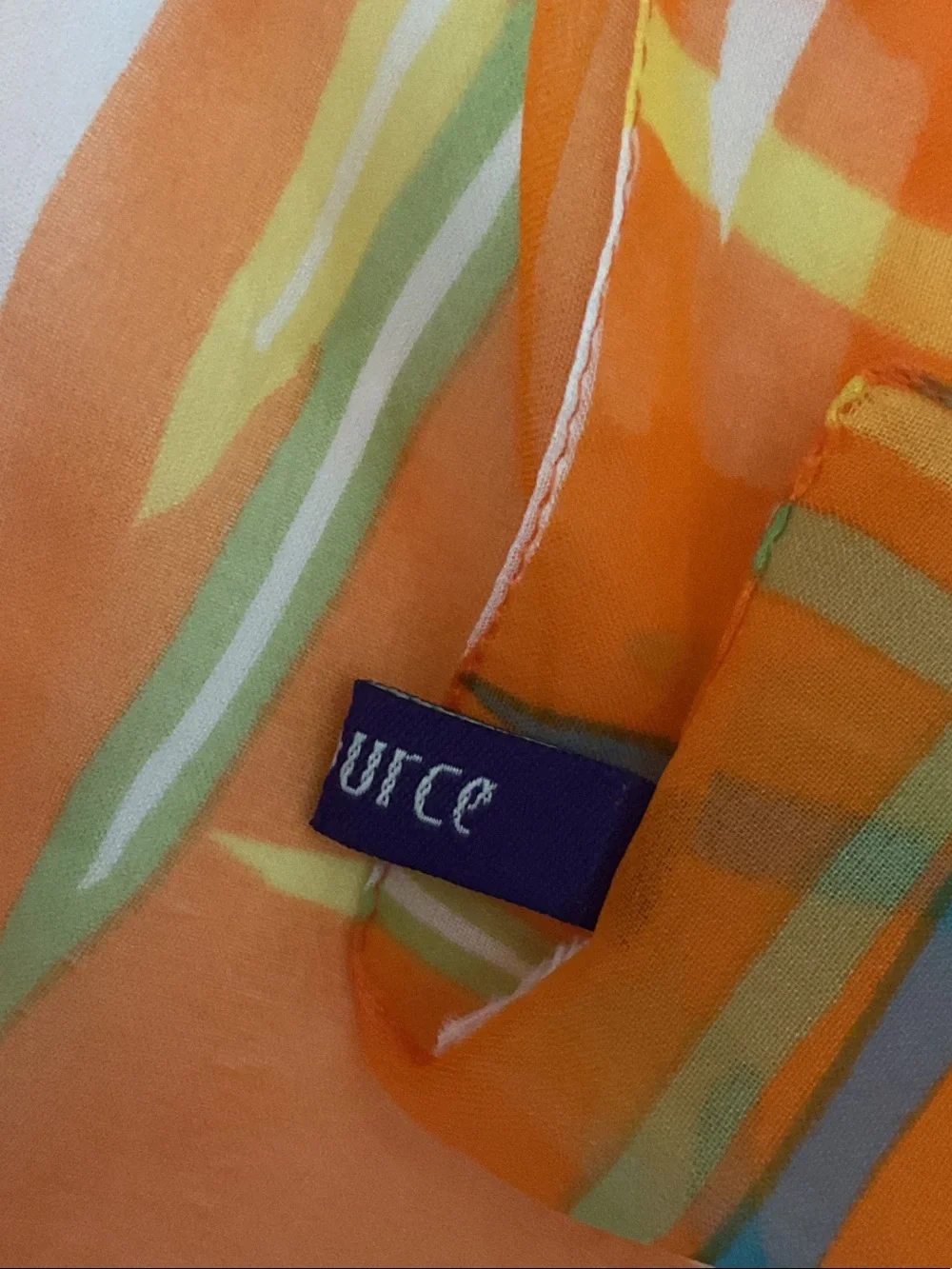 Vibrant Orange Brushstroke Print Scarf & Wrap